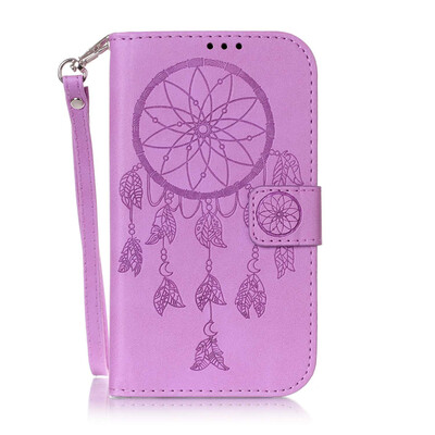 

Purple Wind Chime Design PU Leather Flip Cover Wallet Card Holder Case for SAMSUNG 9082
