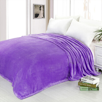 

Yudang Tong thicken flannel blanket single double coral cashmere blanket blanket blanket muffle blanket dinette bed sheets bright purple 200 230cm