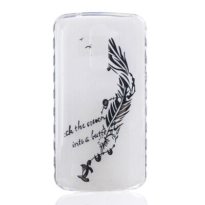 

Black feathers Pattern Soft Thin TPU Rubber Silicone Gel Case Cover for LG K10