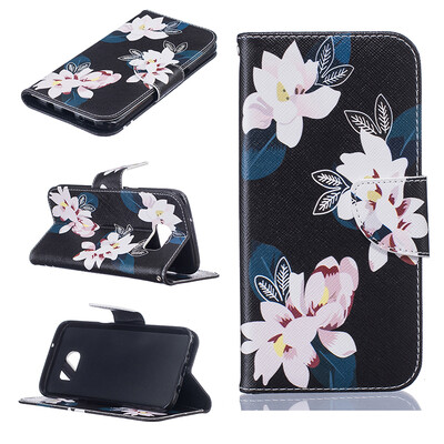 

Black lily Design PU Leather Flip Cover Wallet Card Holder Case for SAMSUNG GALAXY S7 Edge