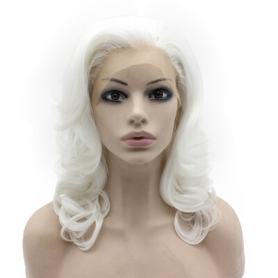 

Iwona Synthetic Hair Lace Front Shoulder Length Wavy White Wig