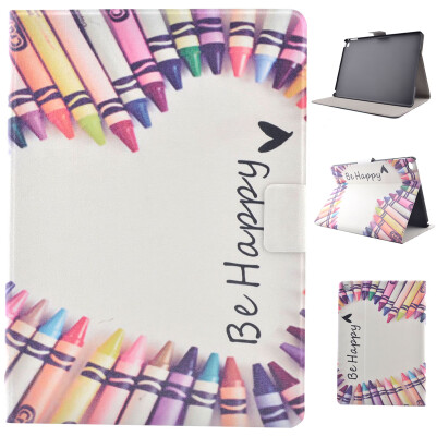 

Colorful Crayon Style Classic Flip Cover with Stand Function and Credit Card Slot for Apple iPad 6/iPad Air 2