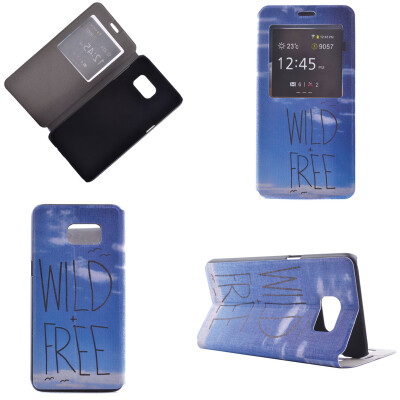 

Wild Free Design PU Leather Flip Cover Wallet Card Holder Case for Samsung Galaxy S6 Edge Plus