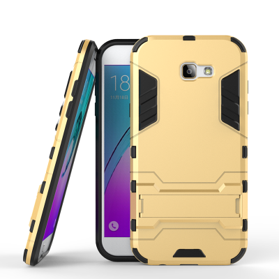 

Gold Slim Robot Armor Kickstand Shockproof Hard Rugged Rubber Back Case For SAMSUNG GALAXY A7 2017/A720