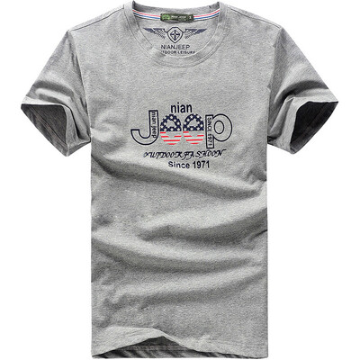 

Jeep Shield NIAN JEEP Short Sleeve T-Shirt Men&39s Round Outdoors Mountaineering Leisure T-Shirt 9273 Gray XL