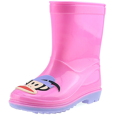 

PaulFrank mouth monkey rain boots in the tube waterproof plastic shoes sets of shoes children men&women baby fashion boots PF1011 pink 24 yards