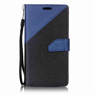 

Black + sapphire blue Design PU Leather Wallet Case Classic Flip Cover with Stand Function and Credit Card Slot for SONY Xperia XA