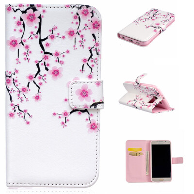 

Plum blossom Design PU Leather Flip Cover Wallet Card Holder Case for SAMSUNG GALAXY S6