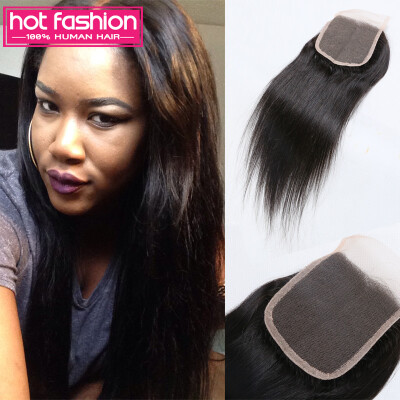 

Hot Fashion Malaysian Lace Closure Virgin Hair Malaysian Closure Straight With Bleached Knots Middle Free And Three Part Closure