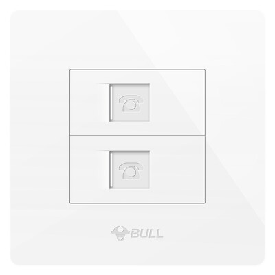 

Bull BULL switch socket G07 series two telephone jack 86 type panel G07T211 white