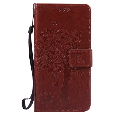 

Brown Tree Design Кожа PU флип крышки Кошелек Карты Держатель чехол для SAMSUNG J510 J52016