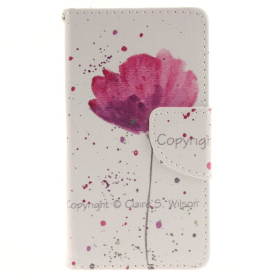 

Purple orchid Design PU Leather Flip Cover Wallet Card Holder Case for Wiko Sunset2