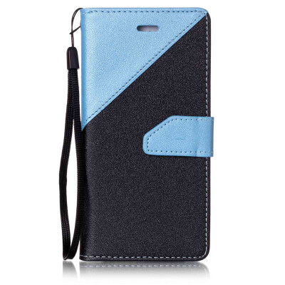 

Black + blue Design PU Leather Wallet Case Classic Flip Cover with Stand Function and Credit Card Slot for IPHONE 7