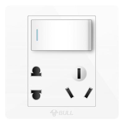 

Bull BULL switch socket G07 series open double control five holes with switch socket single open 86 type panel G07E334 white