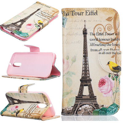 

Paris Tower Design PU Leather Flip Cover Wallet Card Holder Case for Moto G4G4 Plus