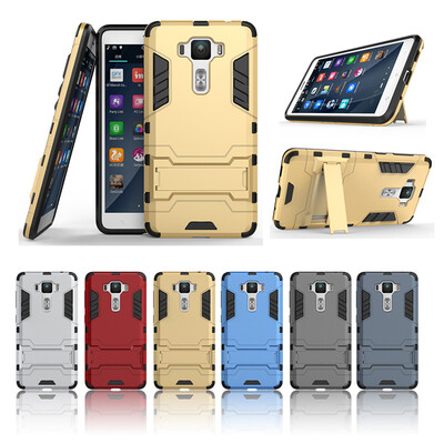 

Золотой Slim Robot Armor Kickstand Ударопрочный жесткий корпус из прочной резины для ASUS ZenFone 3 Deluxe ZS550KL