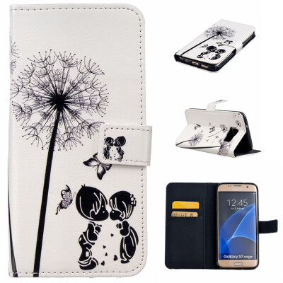 

Children and dandelion Design PU Leather Flip Cover Wallet Card Holder Case for SAMSUNG GALAXY S7 Edge