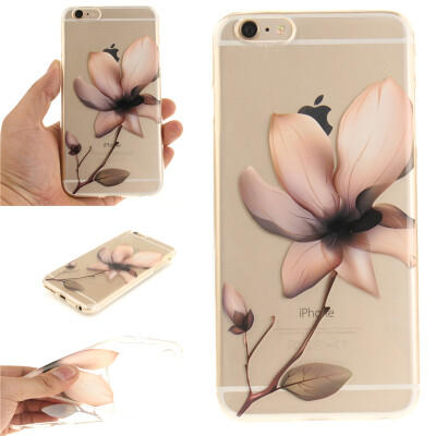 

Magnolia flower Pattern Soft Thin TPU Rubber Silicone Gel Case Cover for IPHONE 6 Plus