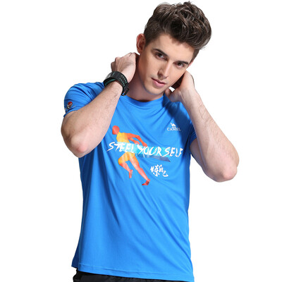 

Camel CAMEL short-sleeved sports T-shirt men&women couples models round neck comfortable comfortable moisture drying clothes C7S2U7307 color blue M