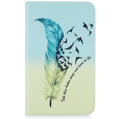 

Feathers and birds Style Embossing Classic Flip Cover with Stand Function and Credit Card Slot for SAMSUNG Galaxy Tab J 7.0 T285