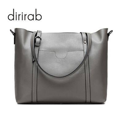 

Dirirab handbag bag leather bag 2017 new soft leather simple large-capacity ladies handbag shoulder Messenger bag