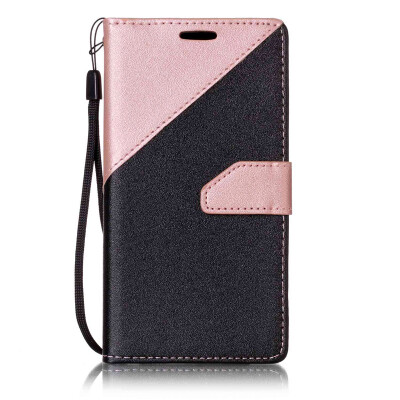 

Black + rose gold Design PU Leather Wallet Case Classic Flip Cover with Stand Function and Credit Card Slot for SONY Xperia XA