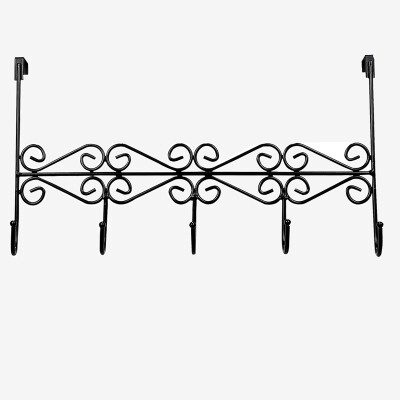 

Ou Runzhe hook 5 hook bedroom bathroom door after the nail-free no trace hanging clothes rack black 3 loaded