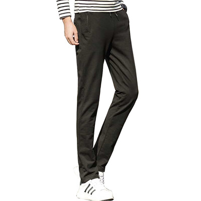 

MSEK) LXK70086 Men's Casual Pants Fashion Slim Pants Black