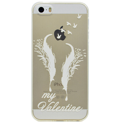 

Double feathers Pattern Soft Thin TPU Rubber Silicone Gel Case Cover for IPHONE 55S5SE