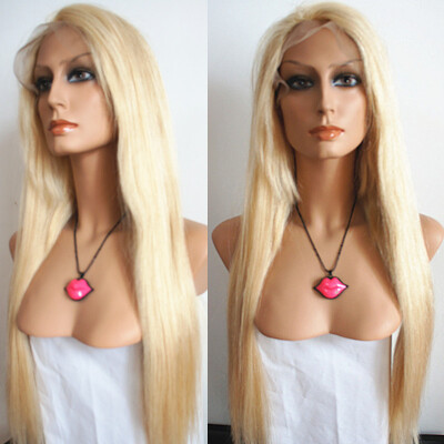 

NLW 613 Blonde hair color European virgin human hair Glueless Lace front wigs with baby hair