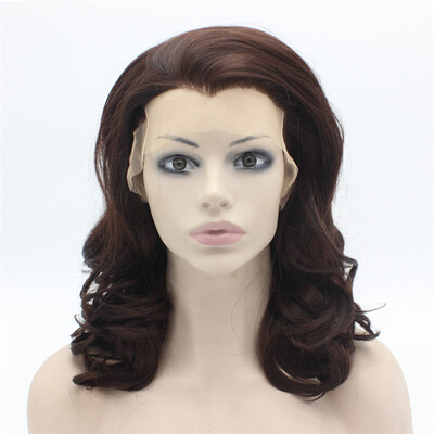 

Iwona Synthetic Hair Lace Front Shoulder Length Wavy Dark Auburn Wig