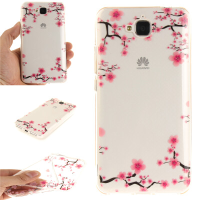 

Up and down plum blossom Pattern Soft Thin TPU Rubber Silicone Gel Case Cover for HUAWEI enjoy 5