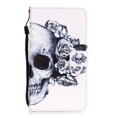 

Skull Design PU Leather Flip Cover Wallet Card Holder Case for LS775