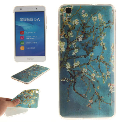 

Apricot tree Pattern Soft Thin TPU Rubber Silicone Gel Case Cover for HUAWEI Honor 5AY6 II