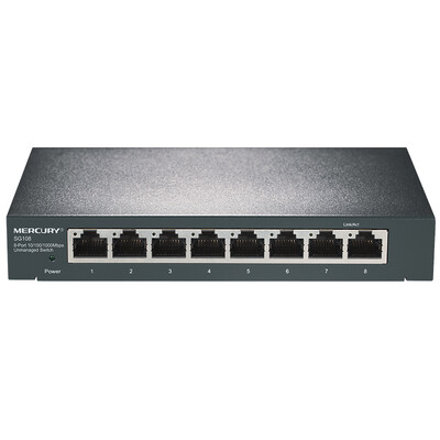 

Меркурий (MERCURY) SG108 8-портовый гигабитный стальной коммутатор сетевой кабельной сети ответвление дома общий контроль проекта шунт