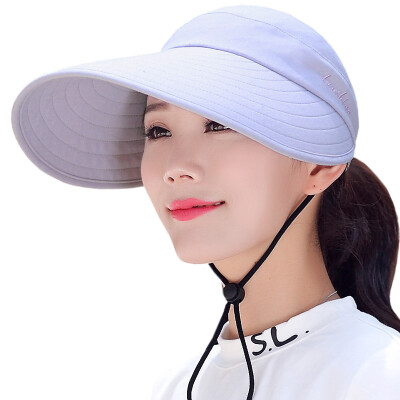 

【Jingdong Supermarket】 Lan Shiyu M0210 empty top sun hat female summer big outdoor sun sun hat riding can be folded hat sky blue