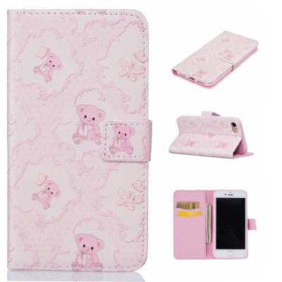 

Little bear Design PU Leather Flip Cover Wallet Card Holder Case for IPHONE 7