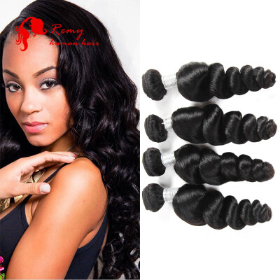 

CZ Hair Cambodian Loose Wave Hair 4 Bundles Unprocessed Virgin Human Hair Extensions Natural Black