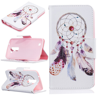 

Feather wind chimes Design PU Leather Flip Cover Wallet Card Holder Case for LG K10