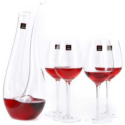 

Jingdong Supermarket] 1950 pure hand-blown crystal red wine glass set 1U-type awake 4 goblet cup cup brush cleaning beads