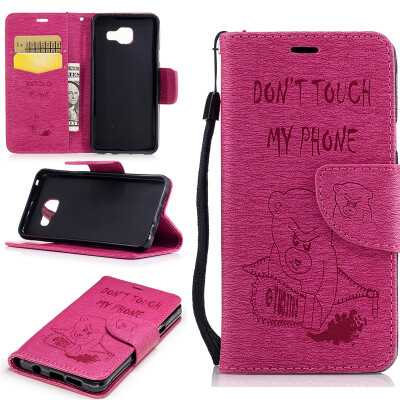 

Rose Bear Style Embossing Classic Flip Cover with Stand Function and Credit Card Slot for SAMSUNG Galaxy A3 2016/A310