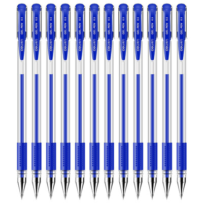 

Deli office learning 05mm blue neutral pen water - based signature pen 12 box 34567