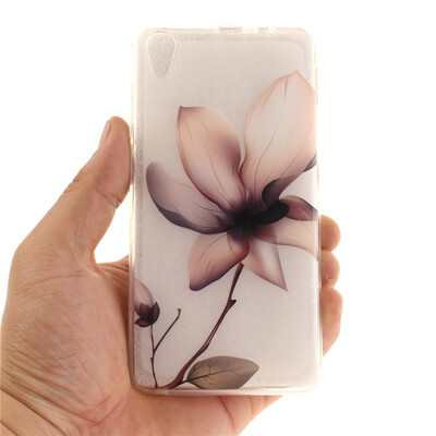 

Magnolia flower Pattern Soft Thin TPU Rubber Silicone Gel Case Cover for Lenovo S850