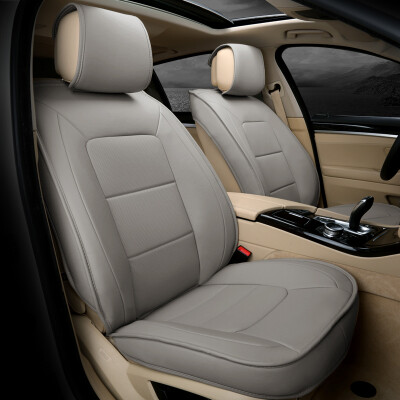 

Chi Qin special car seat cushion all-inclusive leather material four seasons universal F18 half bag - gray car custom factory straight hair