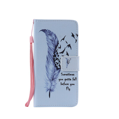 

Blue Feather Design Кожа PU откидной крышки Кошелек Карты Держатель чехол для LG G5