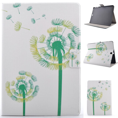 

Green Dandelion Style Classic Flip Cover with Stand Function and Credit Card Slot for Samsung Galaxy Tab S2 T715C