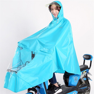 

Jingdong supermarket] paradise transparent big eaves electric car rain poncho N151 lake blue uniform