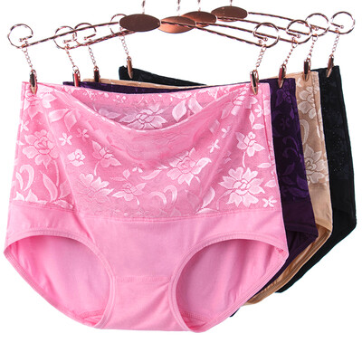 

Jingdong supermarket] Ms. Palando underwear female large size triangle underwear high waist underwear jacquard jeans short pants 5163 four gift box uniform
