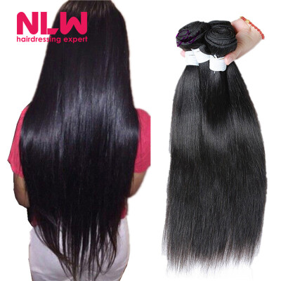 

N..W. 10A Brazilian virgin human hair 3 bundles Silk straight hair extensions