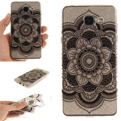 

Black sun flower Pattern Soft Thin TPU Rubber Silicone Gel Case Cover for SAMSUNG GALAXY A3 2016A310